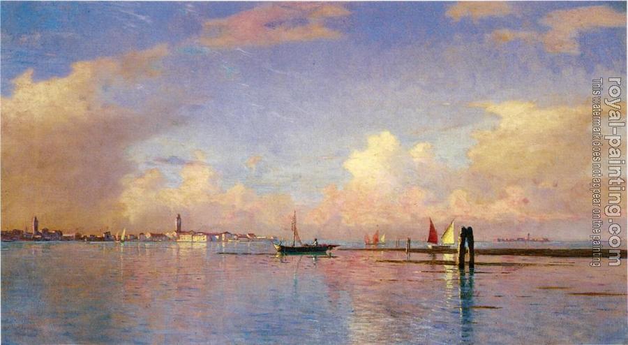 William Stanley Haseltine : Sunset on the Grand Canal Venice
